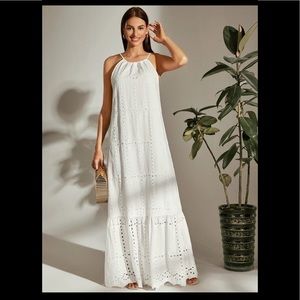 Shein ruffled tie back maxi dress